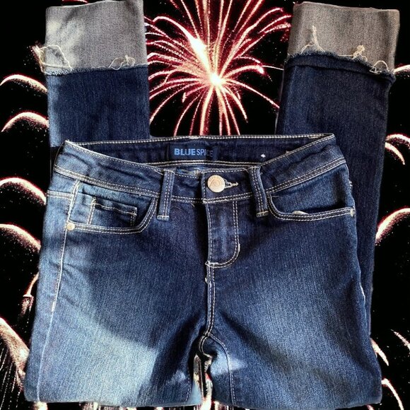 Blue Spice Distressed Stud Jeans - Little Girl - Picture 1 of 8